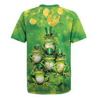 Funny Frog St Patrick's Day Rugby Jersey Lucky Shamrock Frog