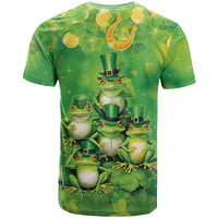 Funny Frog St Patrick's Day T Shirt Lucky Shamrock Frog