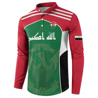 Custom World Football 2026 Iraq Button Sweatshirt Eagle of Saladin Championship Spirit