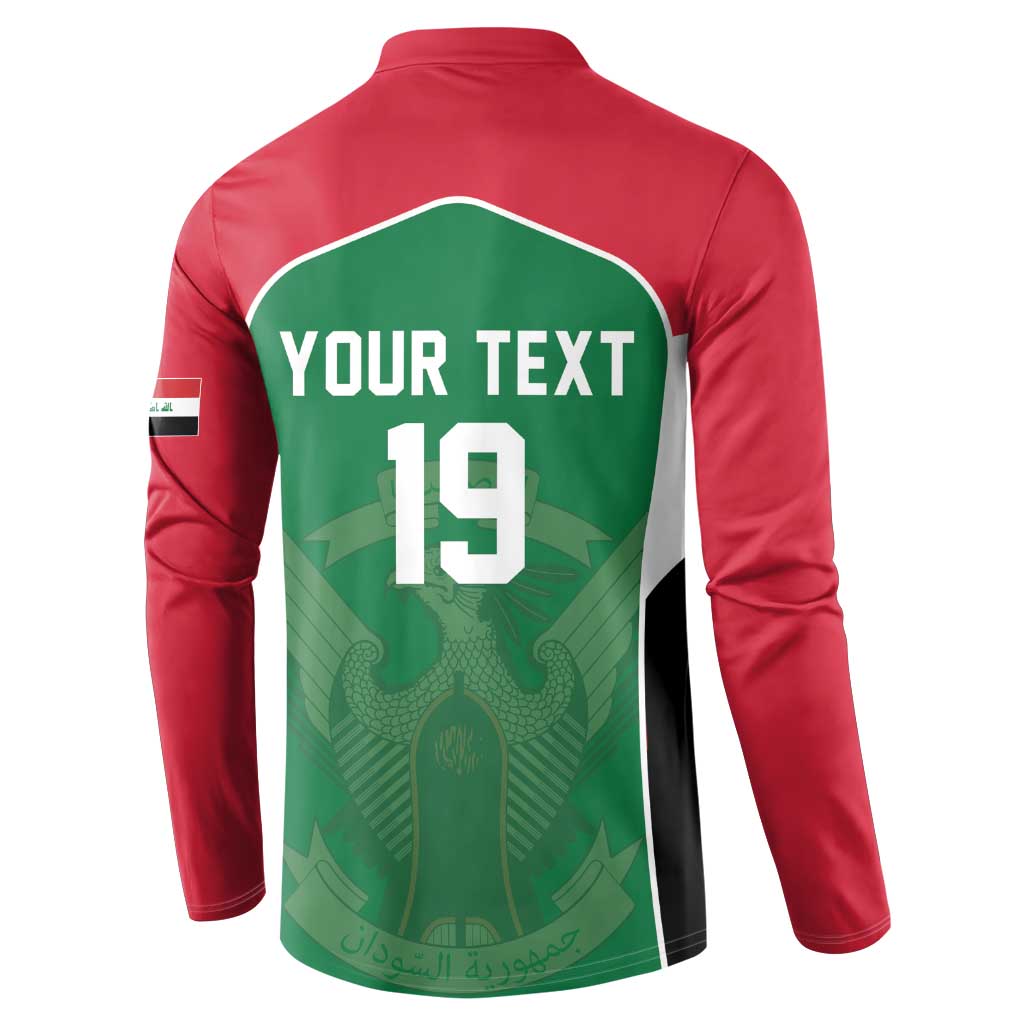 Custom World Football 2026 Iraq Button Sweatshirt Eagle of Saladin Championship Spirit