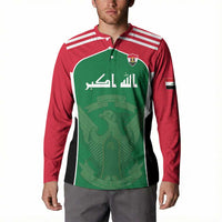 Custom World Football 2026 Iraq Button Sweatshirt Eagle of Saladin Championship Spirit