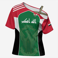 Custom World Football 2026 Iraq Cross Shoulder Shirt Eagle of Saladin Championship Spirit