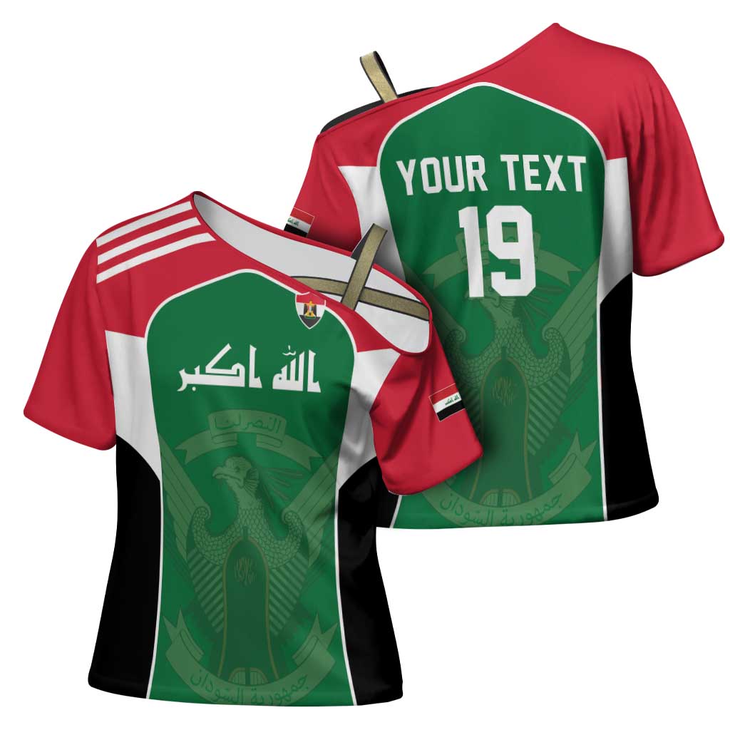 Custom World Football 2026 Iraq Cross Shoulder Shirt Eagle of Saladin Championship Spirit