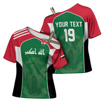 Custom World Football 2026 Iraq Cross Shoulder Shirt Eagle of Saladin Championship Spirit