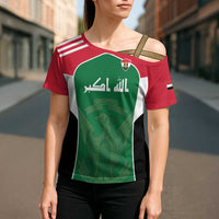 Custom World Football 2026 Iraq Cross Shoulder Shirt Eagle of Saladin Championship Spirit
