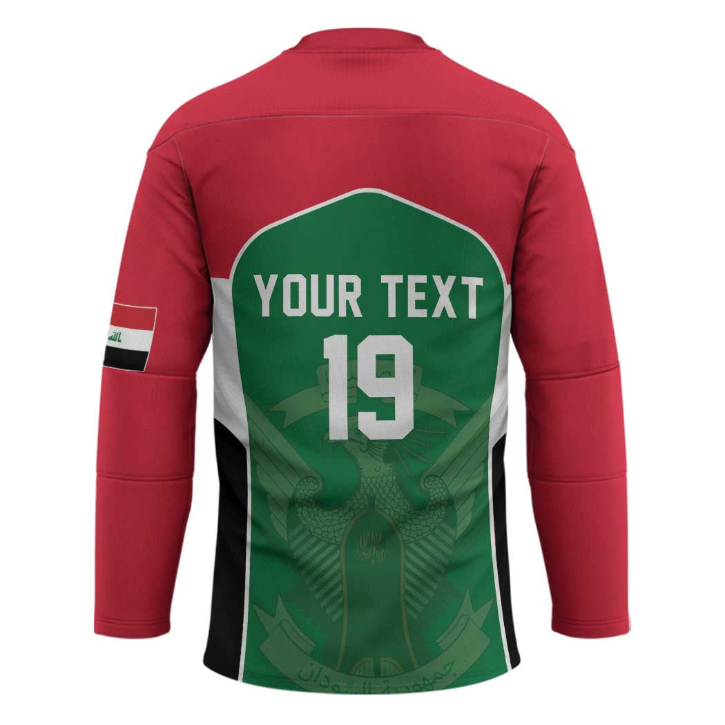 Custom World Football 2026 Iraq Hockey Jersey Eagle of Saladin Championship Spirit
