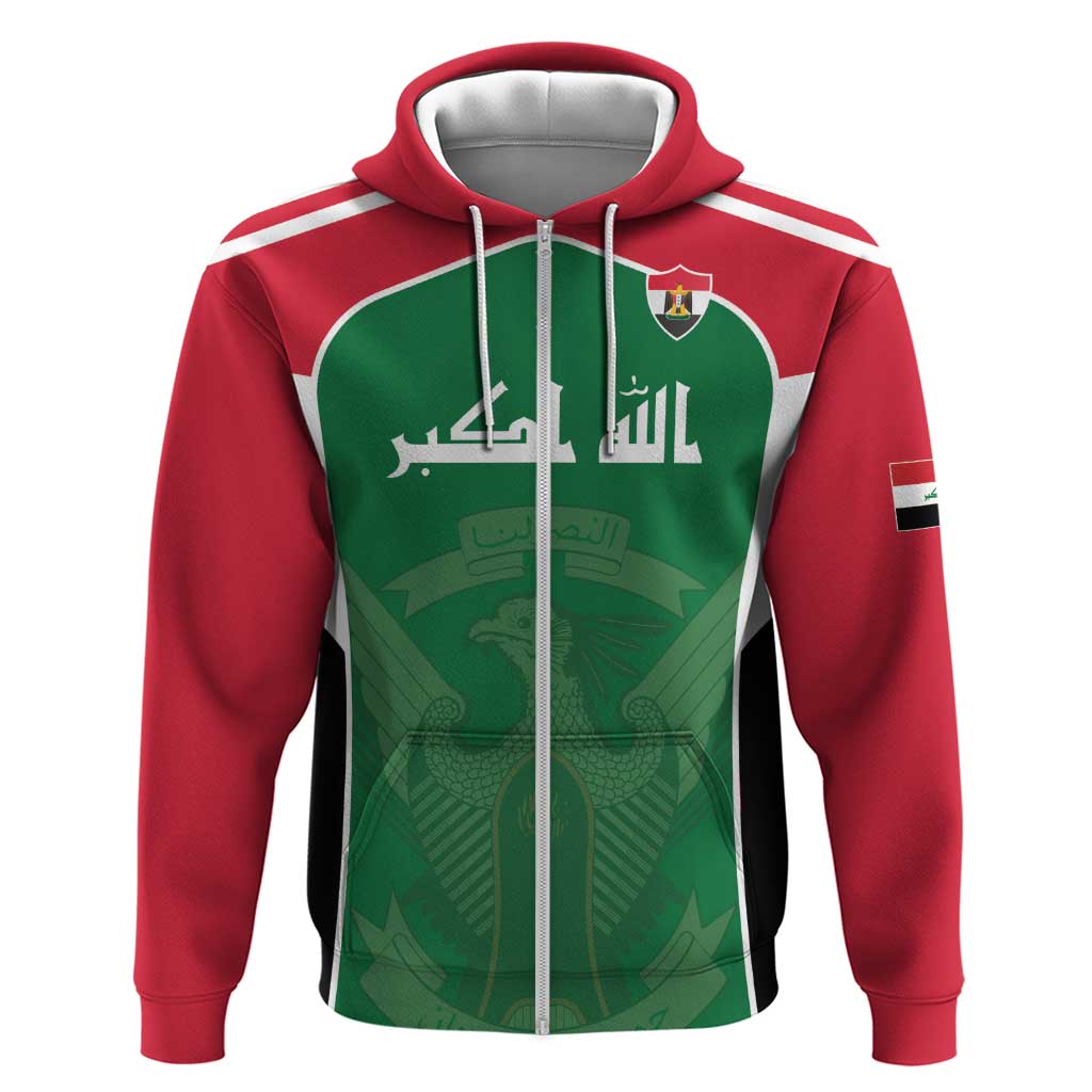 Custom World Football 2026 Iraq Hoodie Eagle of Saladin Championship Spirit