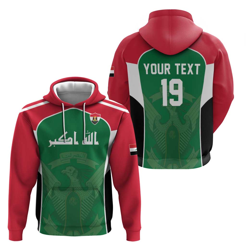 Custom World Football 2026 Iraq Hoodie Eagle of Saladin Championship Spirit