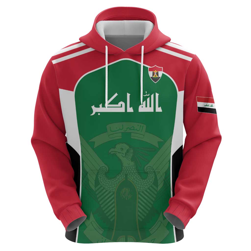 Custom World Football 2026 Iraq Hoodie Eagle of Saladin Championship Spirit
