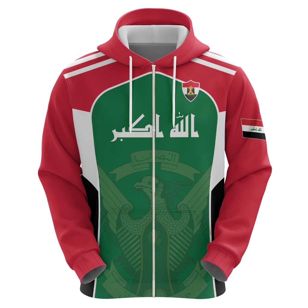 Custom World Football 2026 Iraq Hoodie Eagle of Saladin Championship Spirit