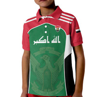 Custom World Football 2026 Iraq Kid Polo Shirt Eagle of Saladin Championship Spirit