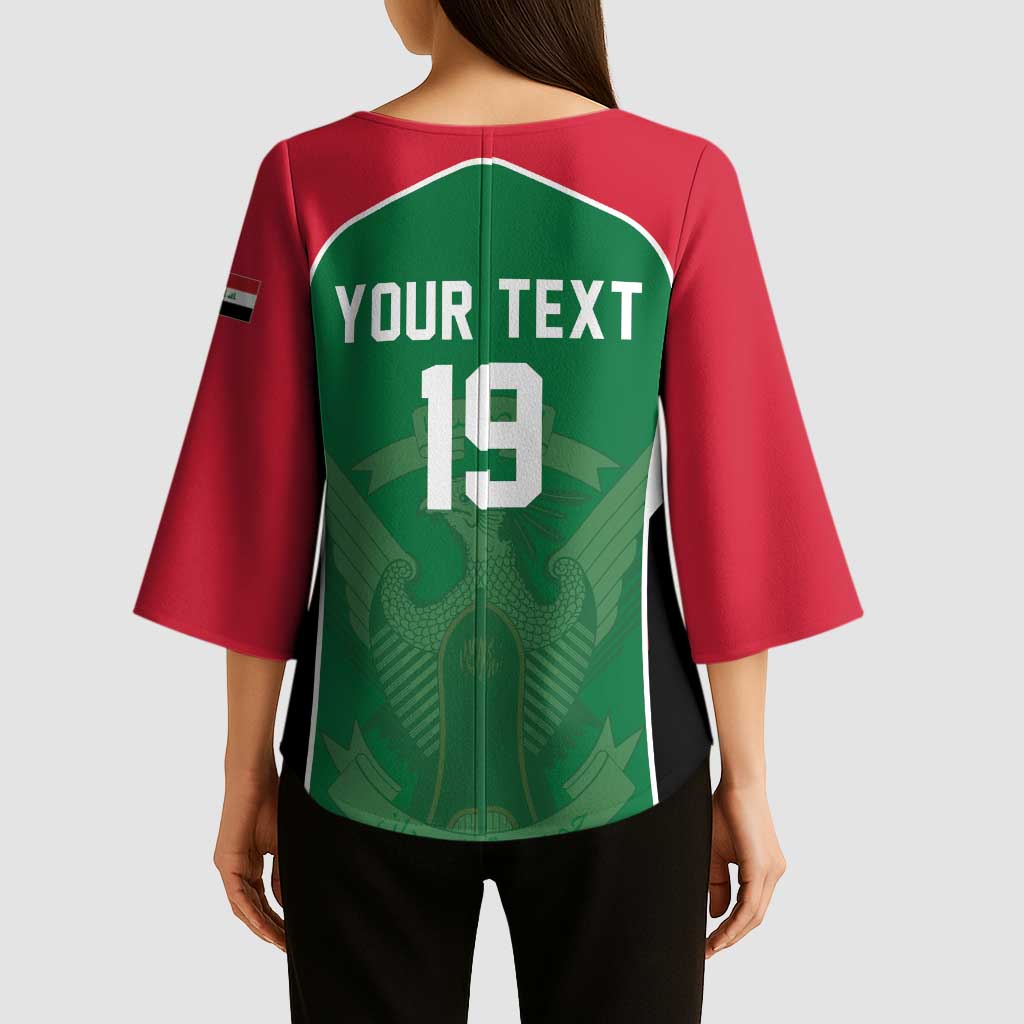 Custom World Football 2026 Iraq Kimono Sleeve Blouse Eagle of Saladin Championship Spirit