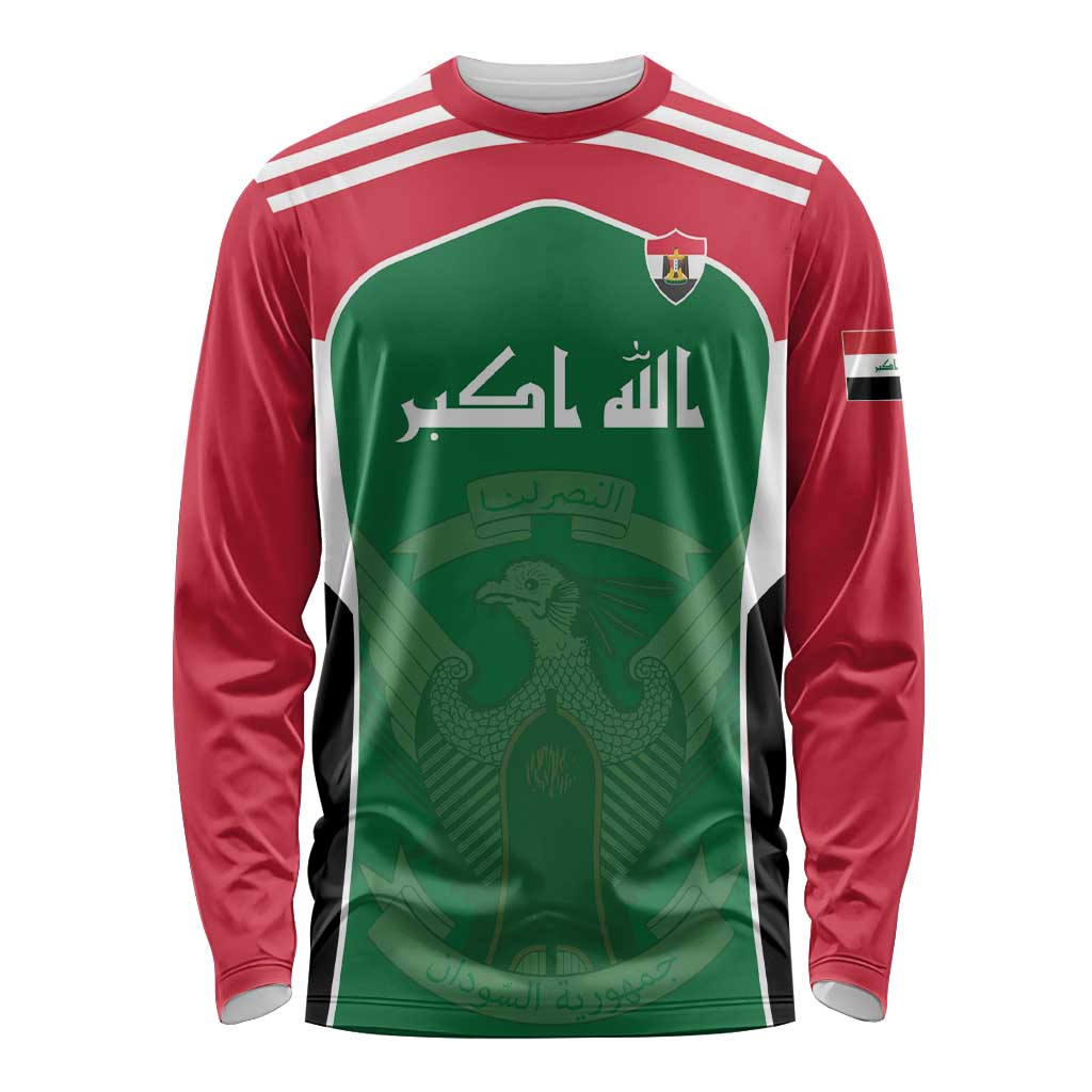 Custom World Football 2026 Iraq Long Sleeve Shirt Eagle of Saladin Championship Spirit