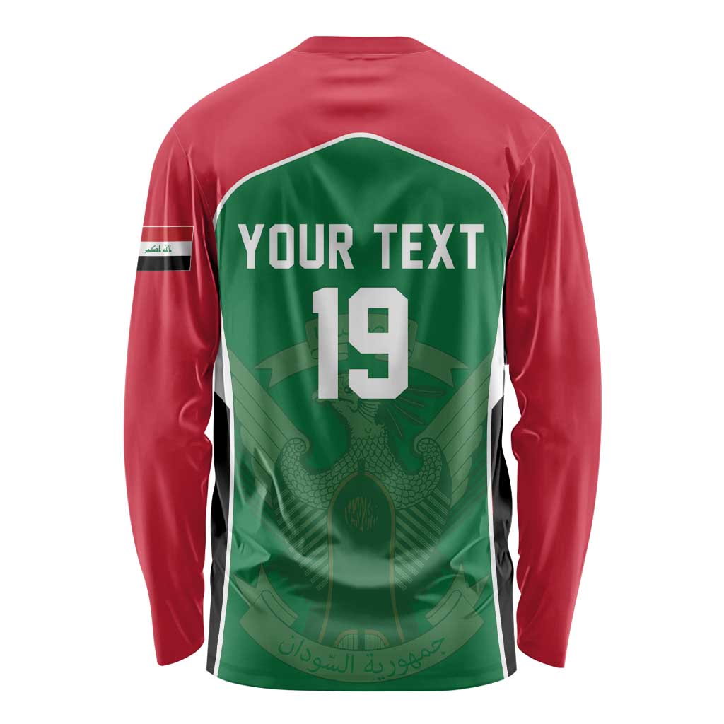 Custom World Football 2026 Iraq Long Sleeve Shirt Eagle of Saladin Championship Spirit