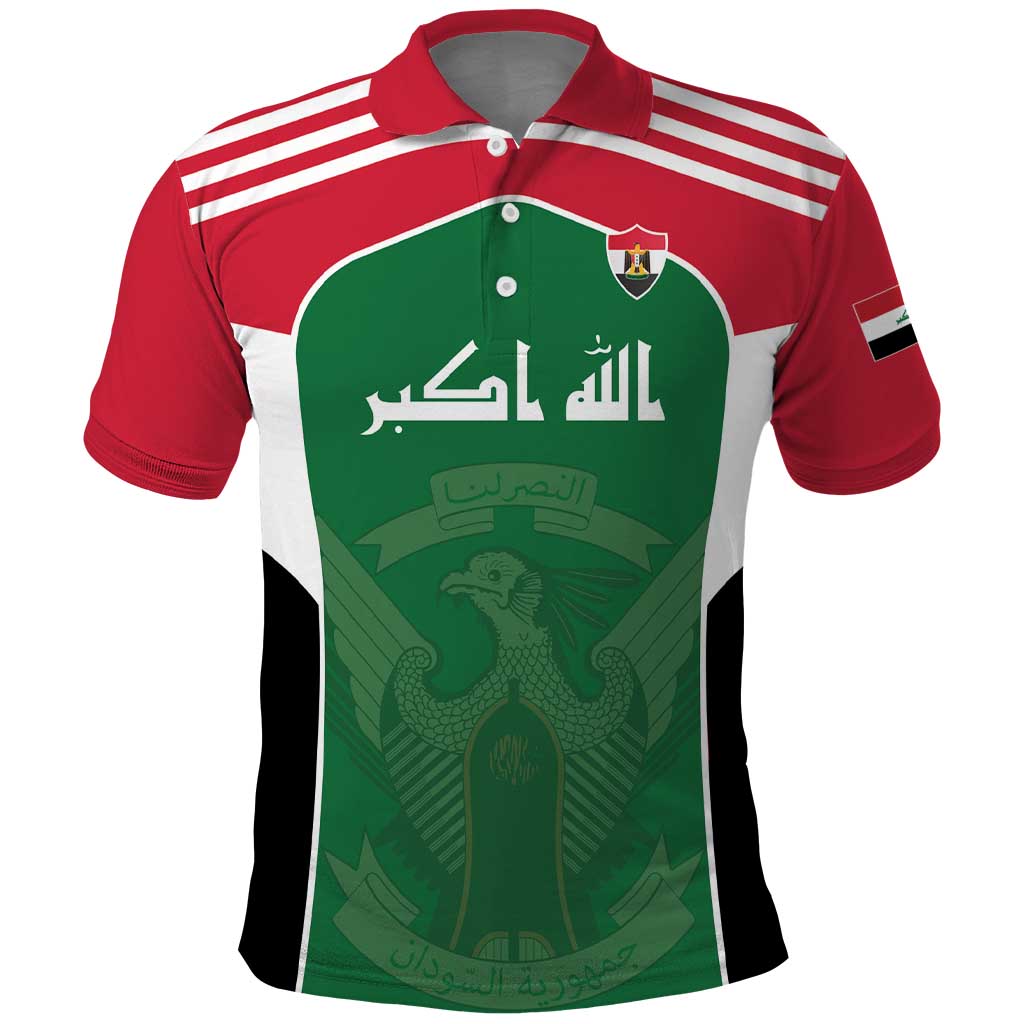 Custom World Football 2026 Iraq Polo Shirt Eagle of Saladin Championship Spirit