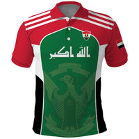 Custom World Football 2026 Iraq Polo Shirt Eagle of Saladin Championship Spirit