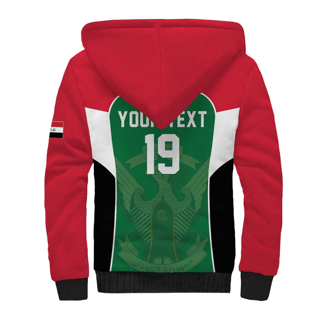 Custom World Football 2026 Iraq Sherpa Hoodie Eagle of Saladin Championship Spirit