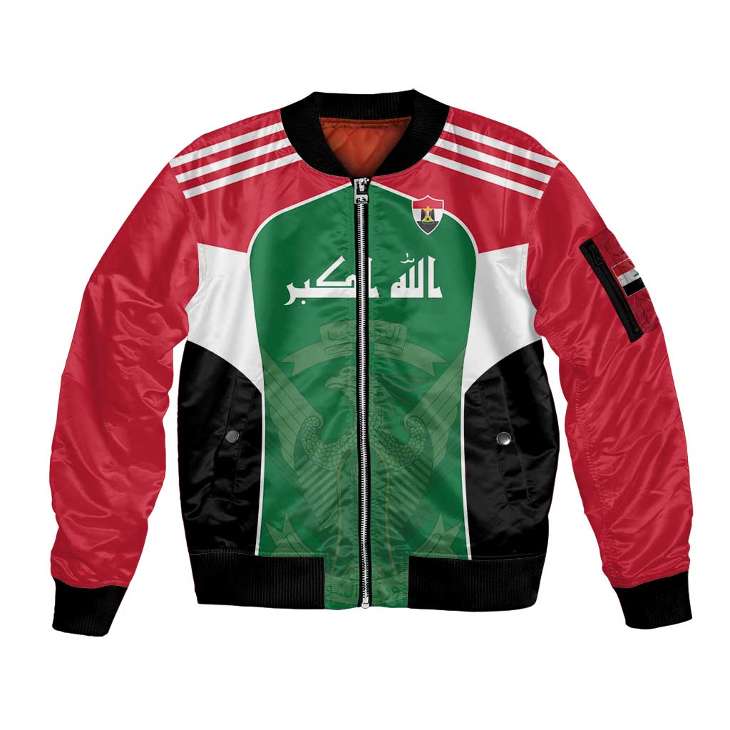 Custom World Football 2026 Iraq Sleeve Zip Bomber Jacket Eagle of Saladin Championship Spirit