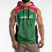 Custom World Football 2026 Iraq Sleeveless Hoodie Eagle of Saladin Championship Spirit