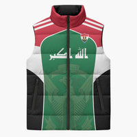 Custom World Football 2026 Iraq Sleeveless Puffer Jacket Eagle of Saladin Championship Spirit