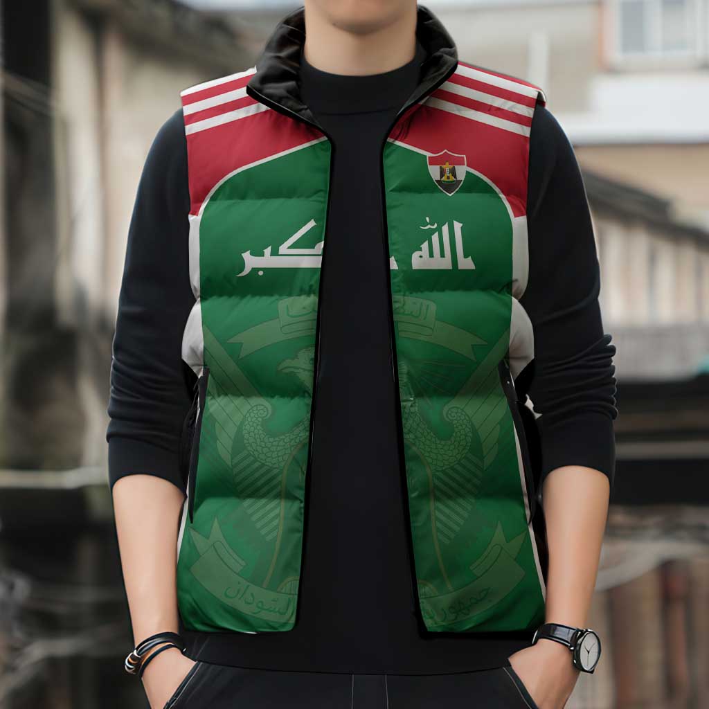 Custom World Football 2026 Iraq Sleeveless Puffer Jacket Eagle of Saladin Championship Spirit
