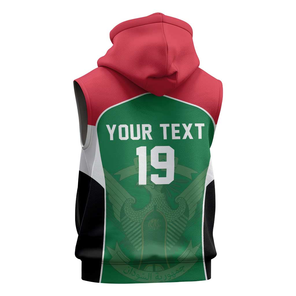 Custom World Football 2026 Iraq Sleeveless Zip Hoodie Eagle of Saladin Championship Spirit