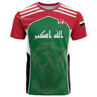 Custom World Football 2026 Iraq T Shirt Eagle of Saladin Championship Spirit