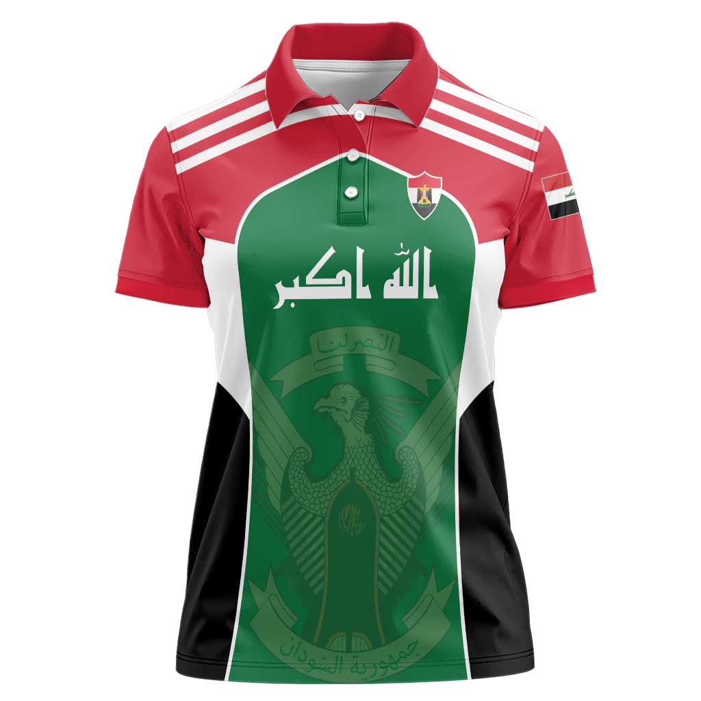 Custom World Football 2026 Iraq Women Polo Shirt Eagle of Saladin Championship Spirit