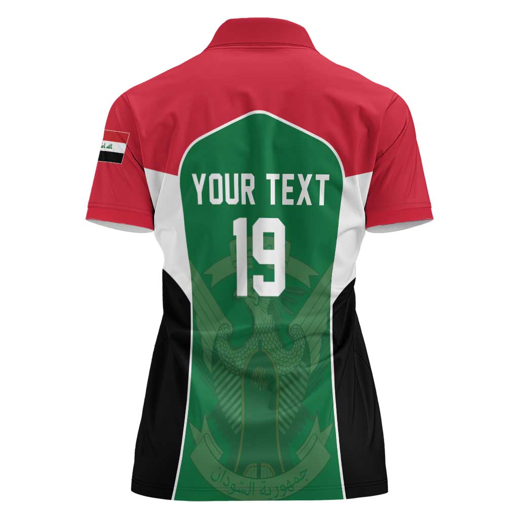 Custom World Football 2026 Iraq Women Polo Shirt Eagle of Saladin Championship Spirit