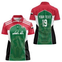 Custom World Football 2026 Iraq Women Polo Shirt Eagle of Saladin Championship Spirit