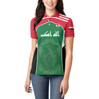 Custom World Football 2026 Iraq Women Polo Shirt Eagle of Saladin Championship Spirit