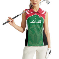 Custom World Football 2026 Iraq Women Sleeveless Polo Shirt Eagle of Saladin Championship Spirit