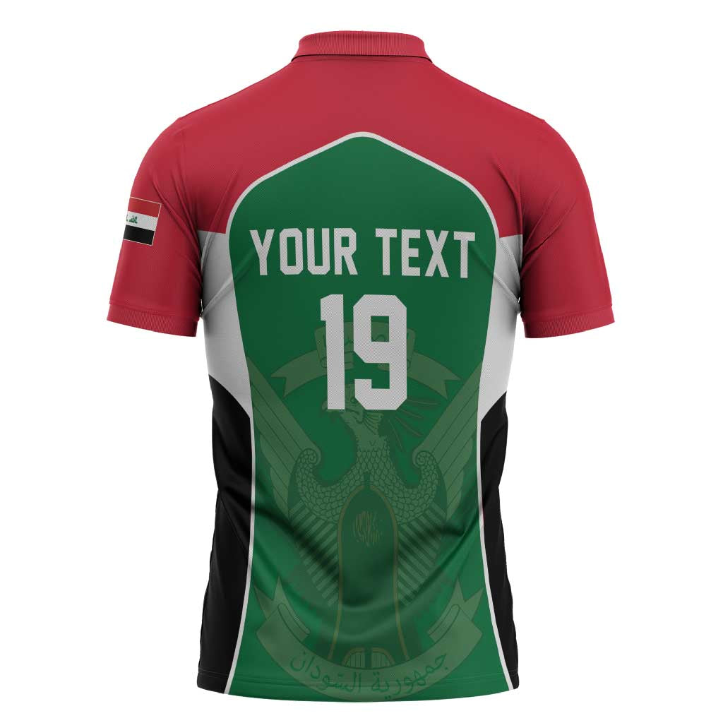 Custom World Football 2026 Iraq Zipper Polo Shirt Eagle of Saladin Championship Spirit