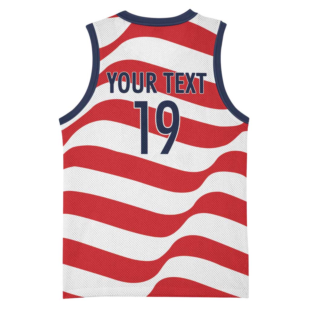 Custom World Football 2026 USA Basketball Jersey Wavy American Flag Stripes Graphic