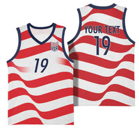 Custom World Football 2026 USA Basketball Jersey Wavy American Flag Stripes Graphic