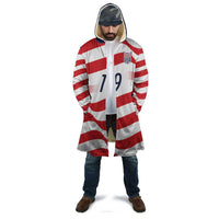 Custom World Football 2026 USA Cloak Wavy American Flag Stripes Graphic
