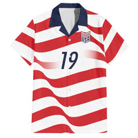 Custom World Football 2026 USA Hawaiian Shirt Wavy American Flag Stripes Graphic