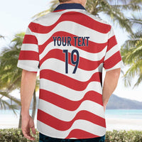 Custom World Football 2026 USA Hawaiian Shirt Wavy American Flag Stripes Graphic