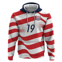 Custom World Football 2026 USA Hoodie Wavy American Flag Stripes Graphic