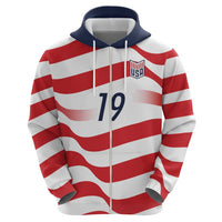 Custom World Football 2026 USA Hoodie Wavy American Flag Stripes Graphic