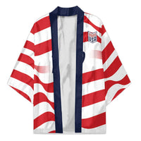 Custom World Football 2026 USA Kimono Wavy American Flag Stripes Graphic