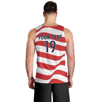Custom World Football 2026 USA Men Tank Top Wavy American Flag Stripes Graphic
