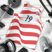 Custom World Football 2026 USA Men Tank Top Wavy American Flag Stripes Graphic