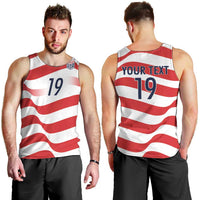 Custom World Football 2026 USA Men Tank Top Wavy American Flag Stripes Graphic