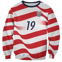 Custom World Football 2026 USA Sweatshirt Wavy American Flag Stripes Graphic