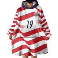 Custom World Football 2026 USA Wearable Blanket Hoodie Wavy American Flag Stripes Graphic