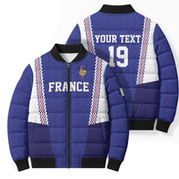 Custom World Football 2026 France Bomber Puffer Jacket Allez Les Bleus Go Champions