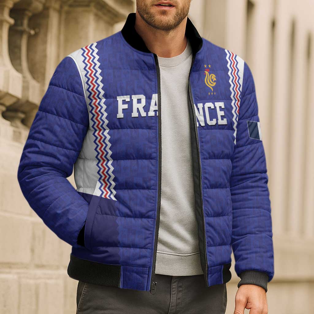 Custom World Football 2026 France Bomber Puffer Jacket Allez Les Bleus Go Champions