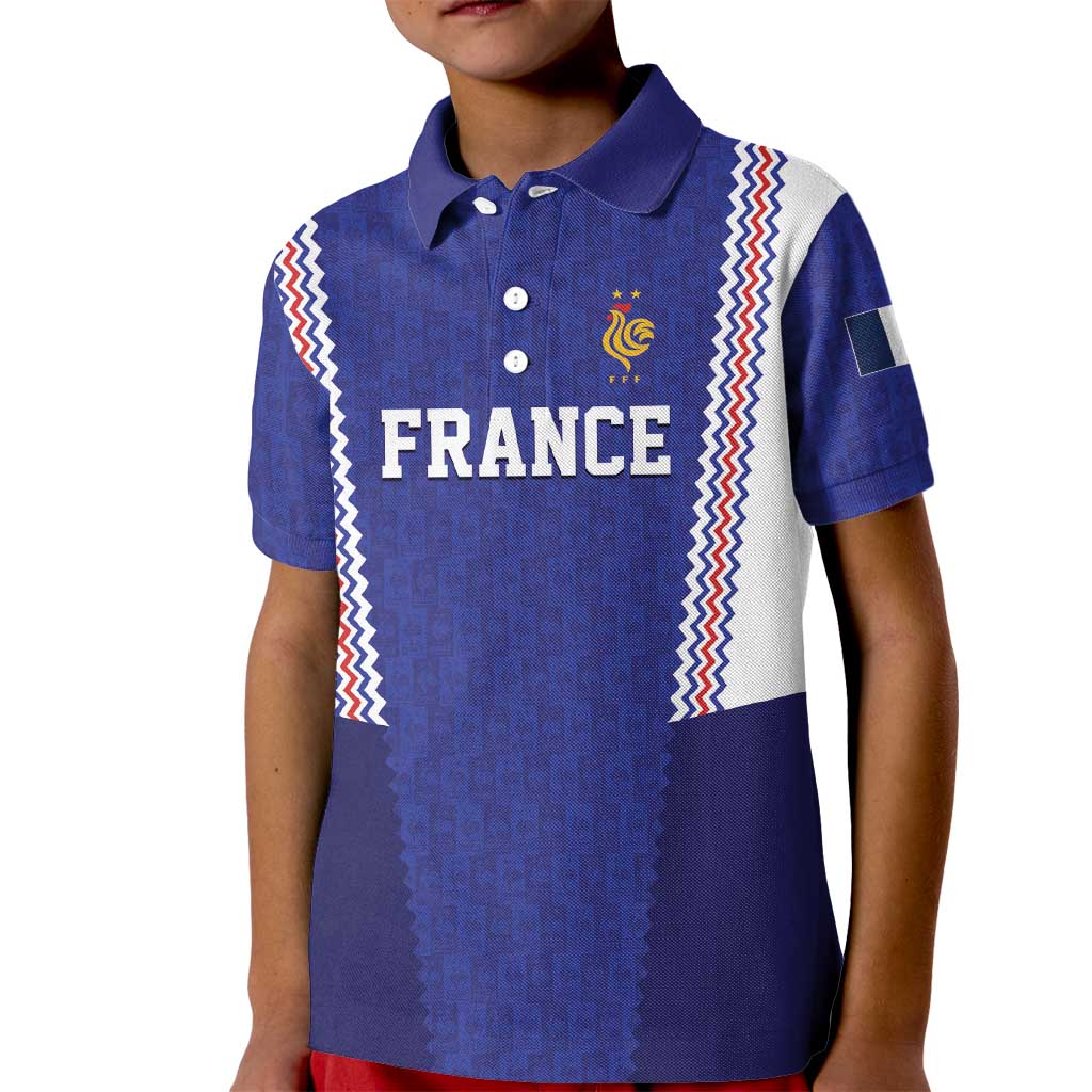 Custom World Football 2026 France Kid Polo Shirt Allez Les Bleus Go Champions