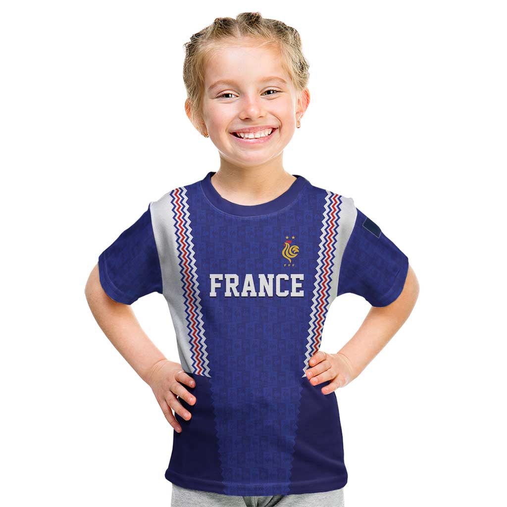 Custom World Football 2026 France Kid T Shirt Allez Les Bleus Go Champions
